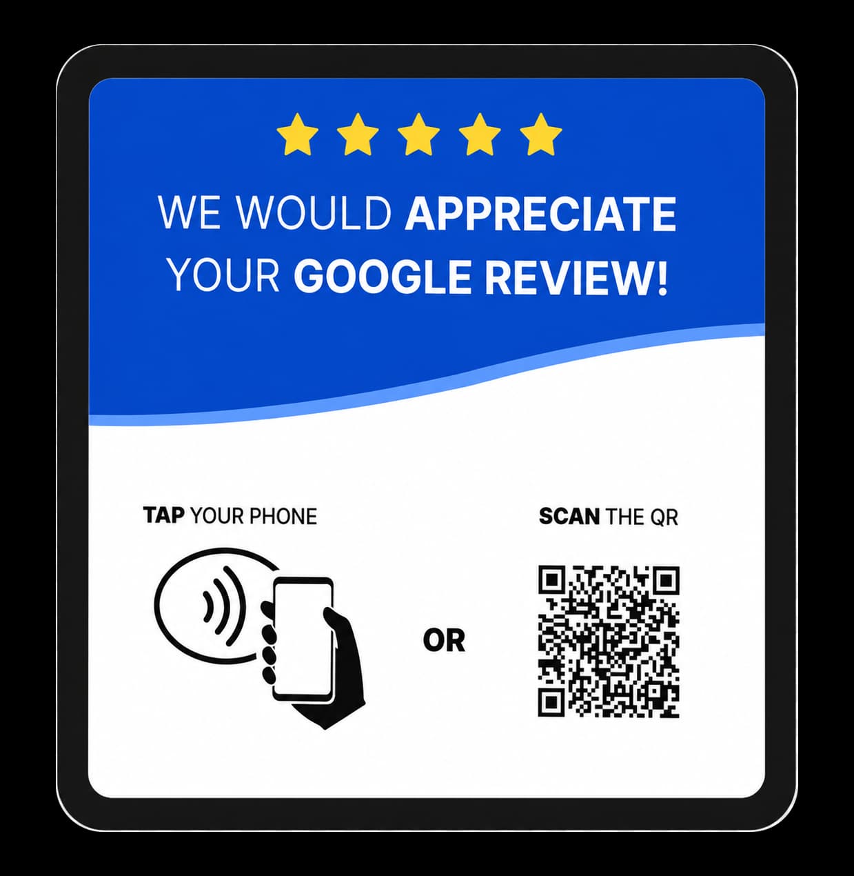 Customized Goreview NFC and QR Google review card